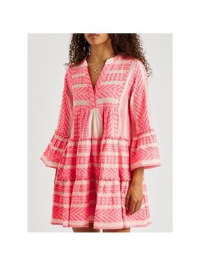 Devotion TWINS Neon Pink & Cream Geometric Tunic